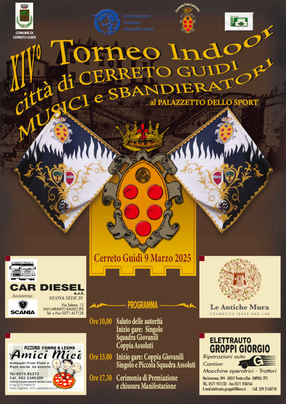 BANDO ISCRIZIONE AL XIV TORNEO INDOOR "Città di Cerreto Guidi"